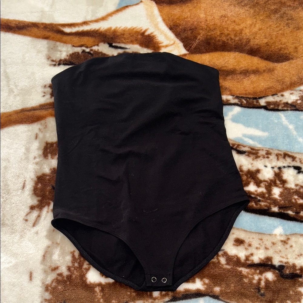 Black Strapless Bodysuit